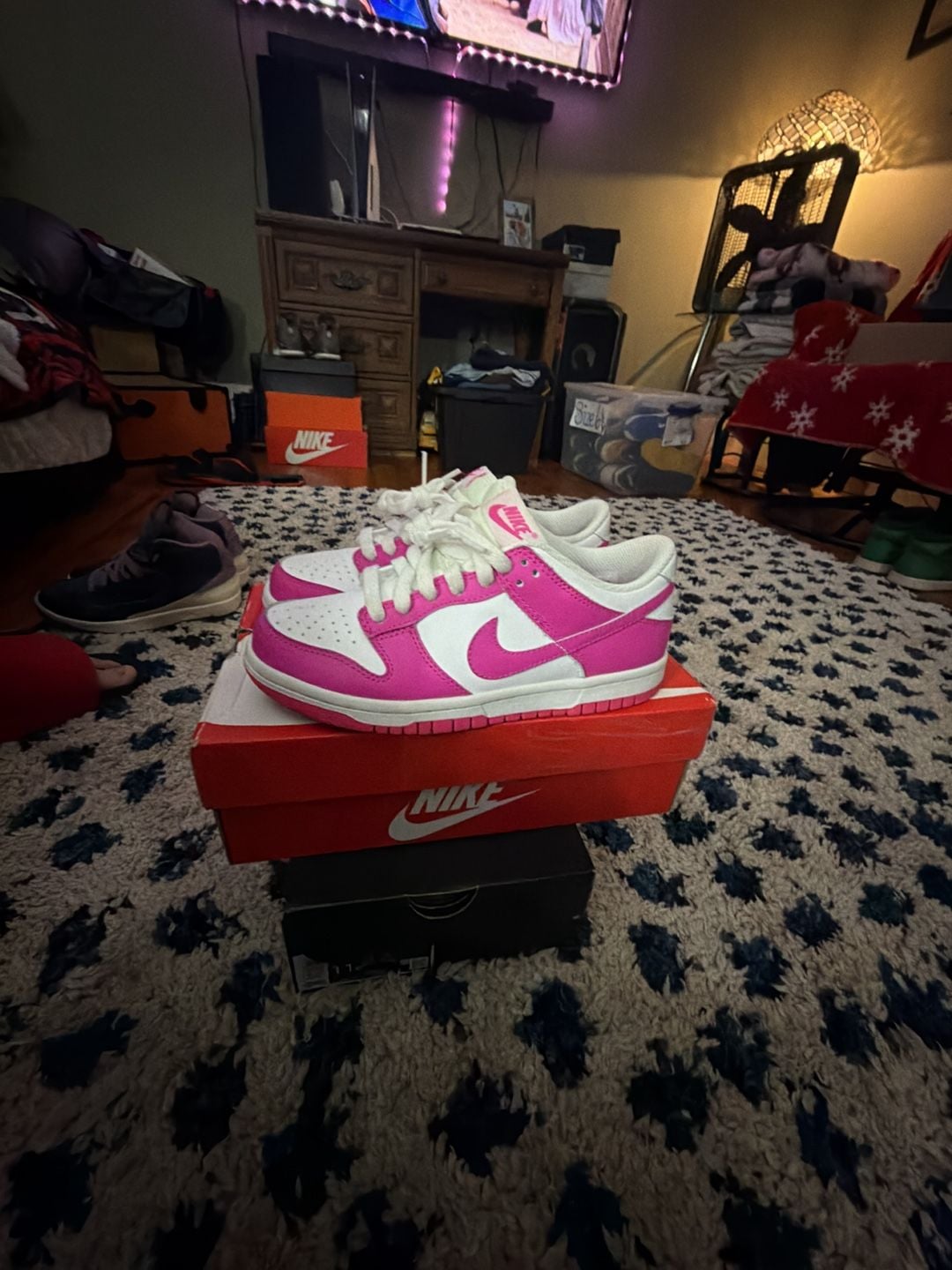 Nike Dunk Low GS Active Fuchsia/White/Pink,Sneakers Size 4.5Y or 6 W 5