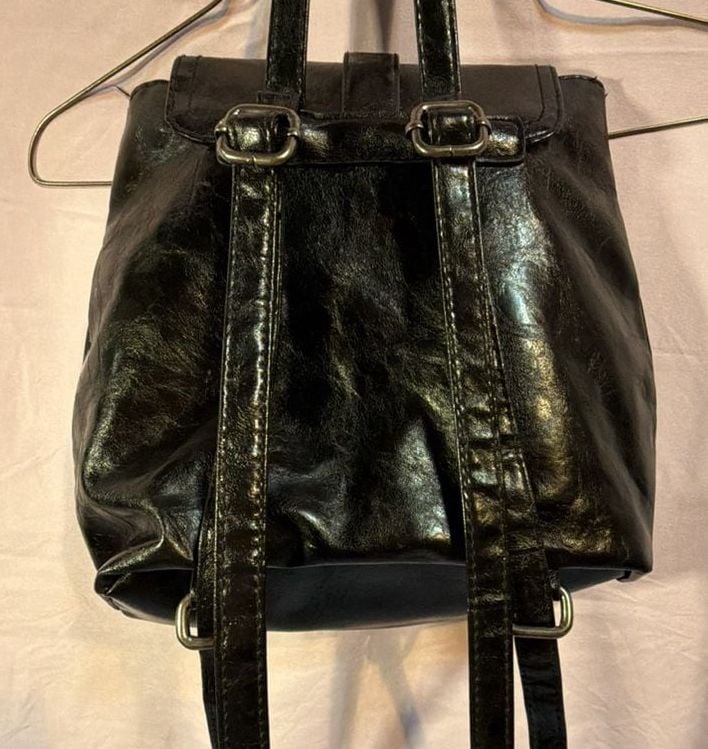Style & Co Black Faux Leather Backpack 3