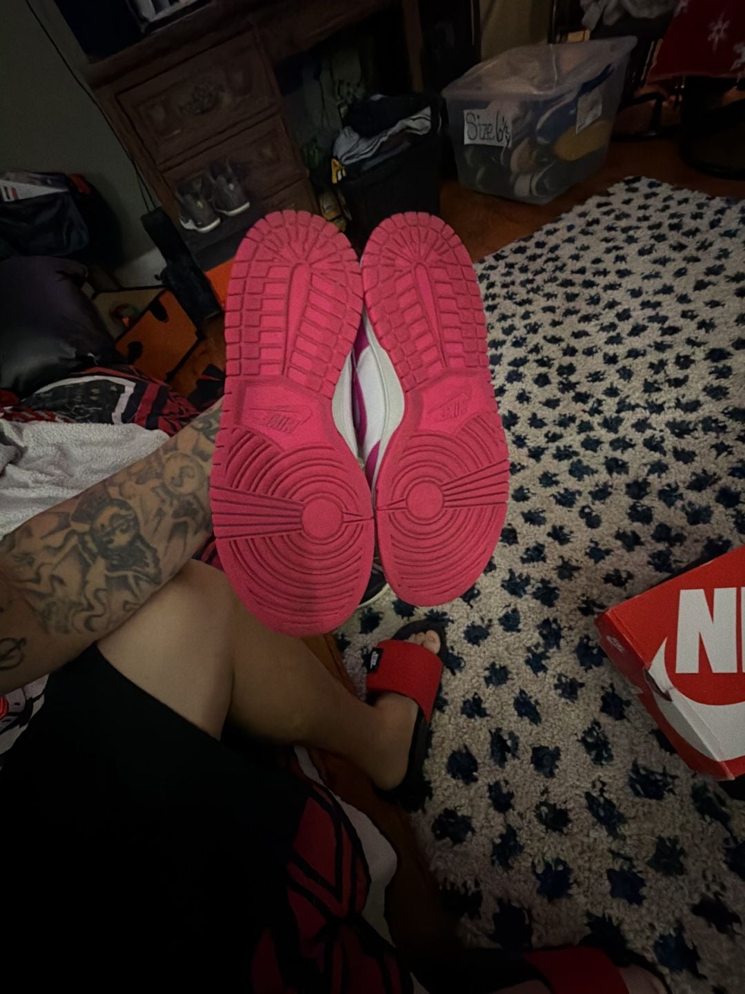 Nike Dunk Low GS Active Fuchsia/White/Pink,Sneakers Size 4.5Y or 6 W 9