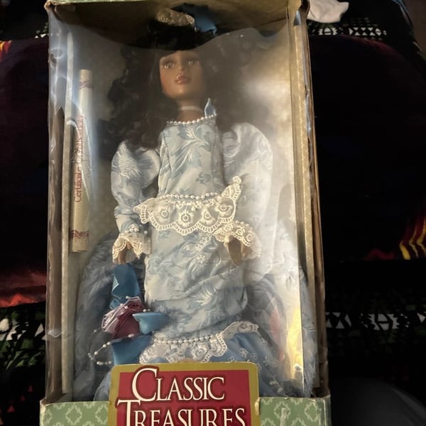 Classic Treasures Special Edition Collectible Porcelain Doll in Blue Dress