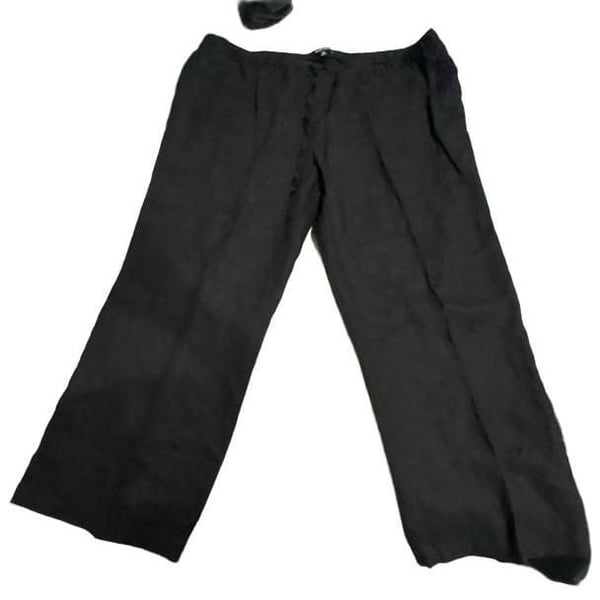 Ellen Tracy Linen Pants Size 2X Black