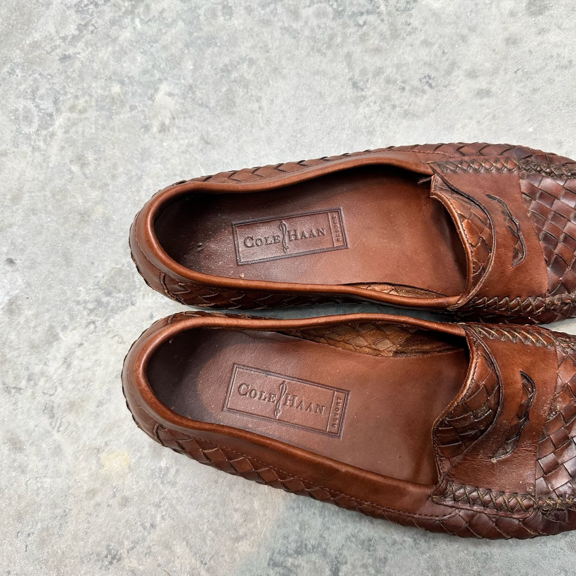 Cole Haan Woven Leather Penny Loafers - Size 9.5D 4
