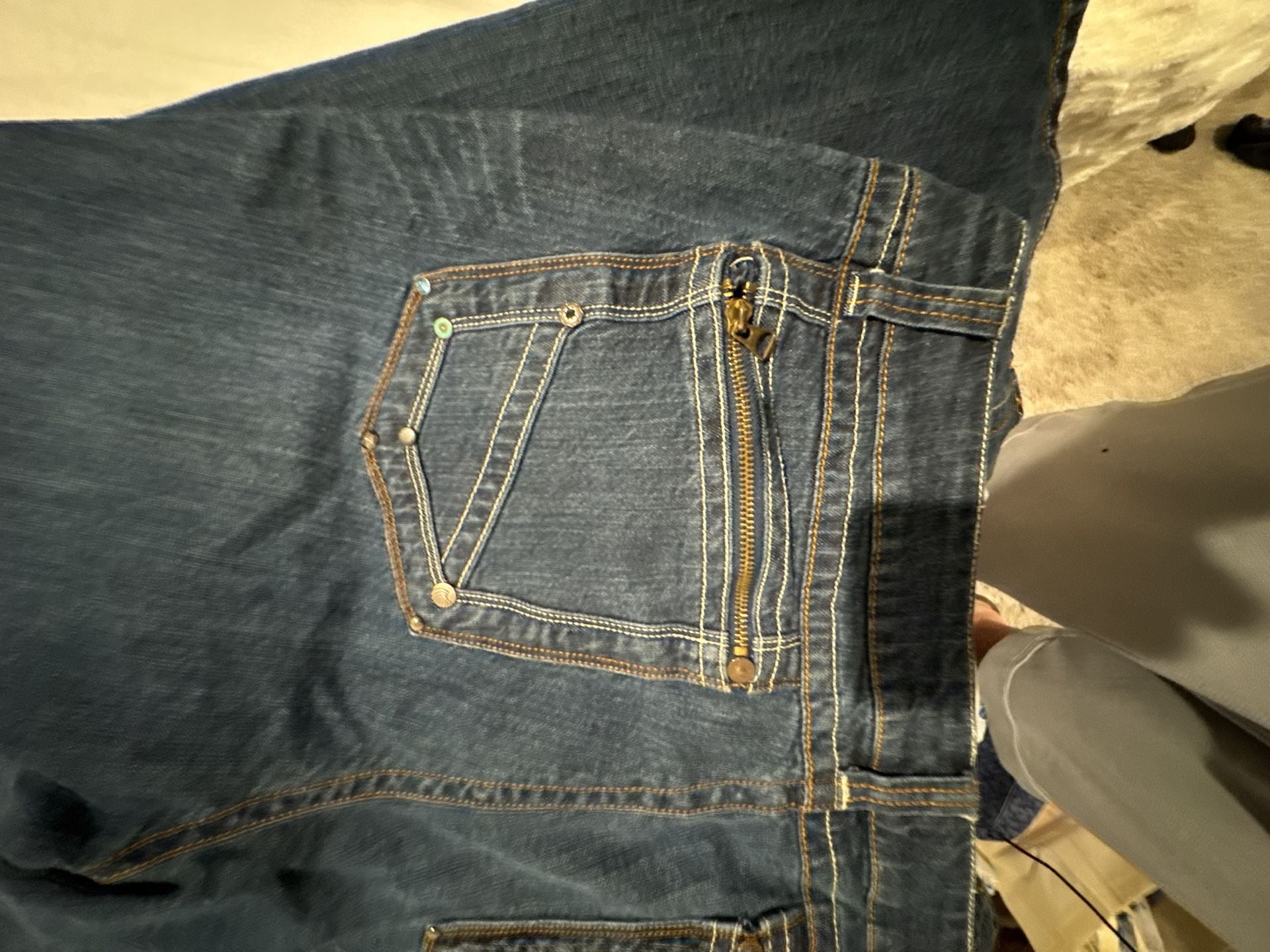 Venezia Jeans Size 22 Dark Wash Denim Embellished Studded Flare 8