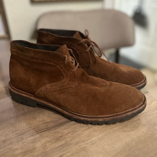 To Boot New York Chukka Boots Size 8.5 Brown Suede Lug Sole