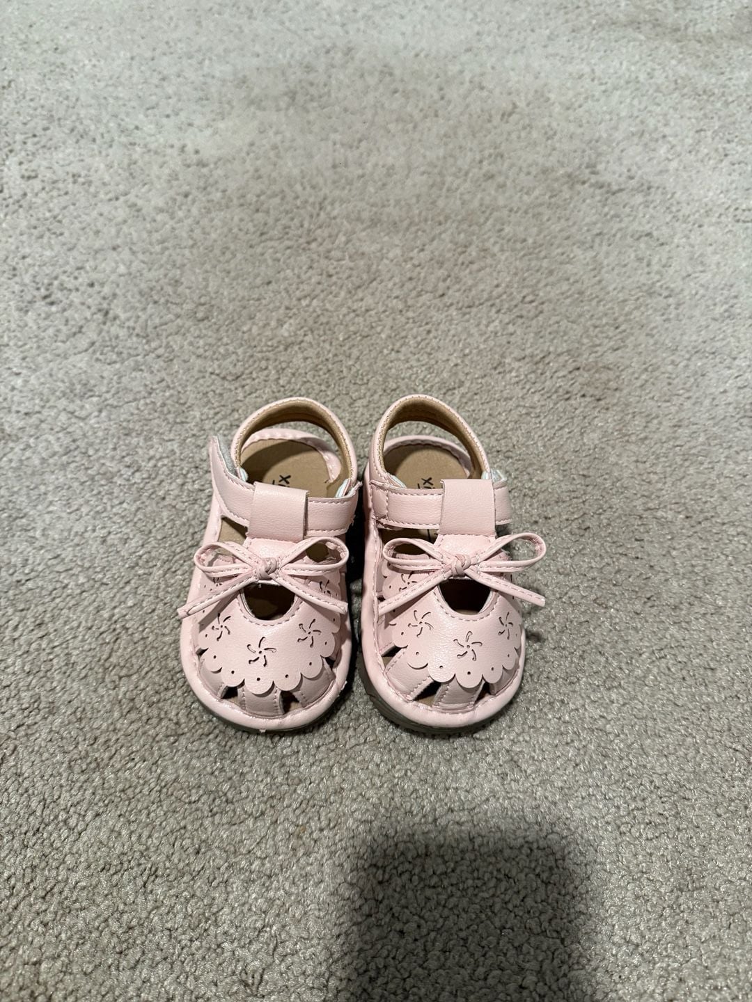 XiaoMika Kids Sandals Size 20 Pink Bow Hollow Out Summer Toddler Shoes 2