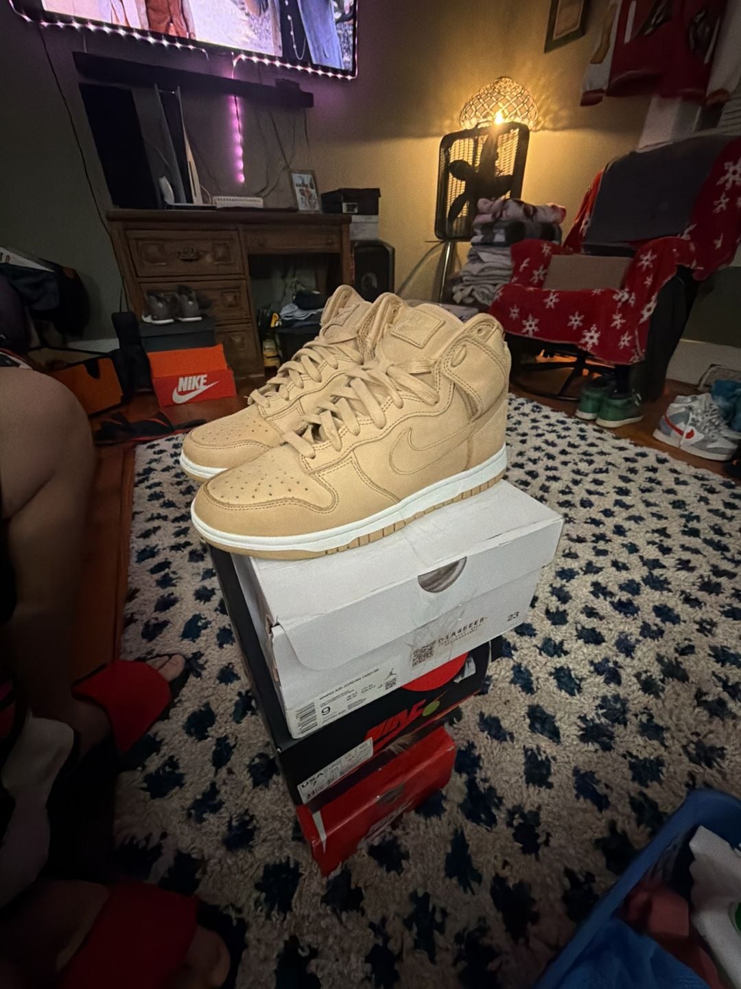 Nike Dunk High Premium Vachetta Tan/Tan Leather Size 8.5 W or 7 M 3