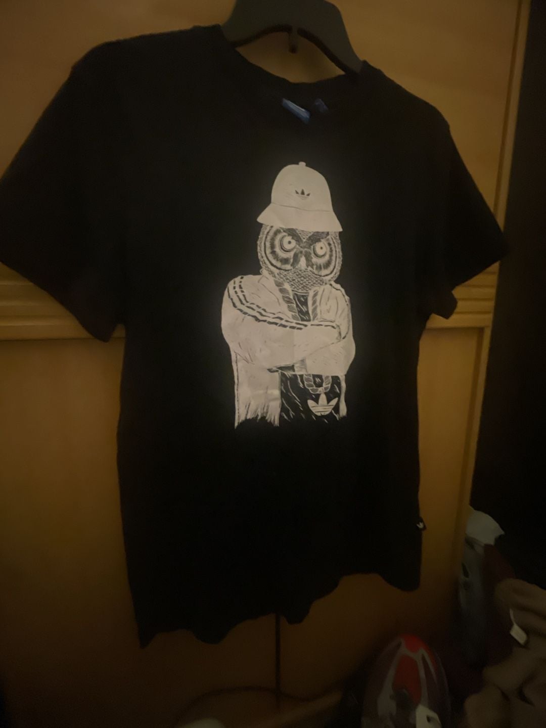 Adidas Graphic T-Shirt Size M Black Owl Hipster Streetwear 2