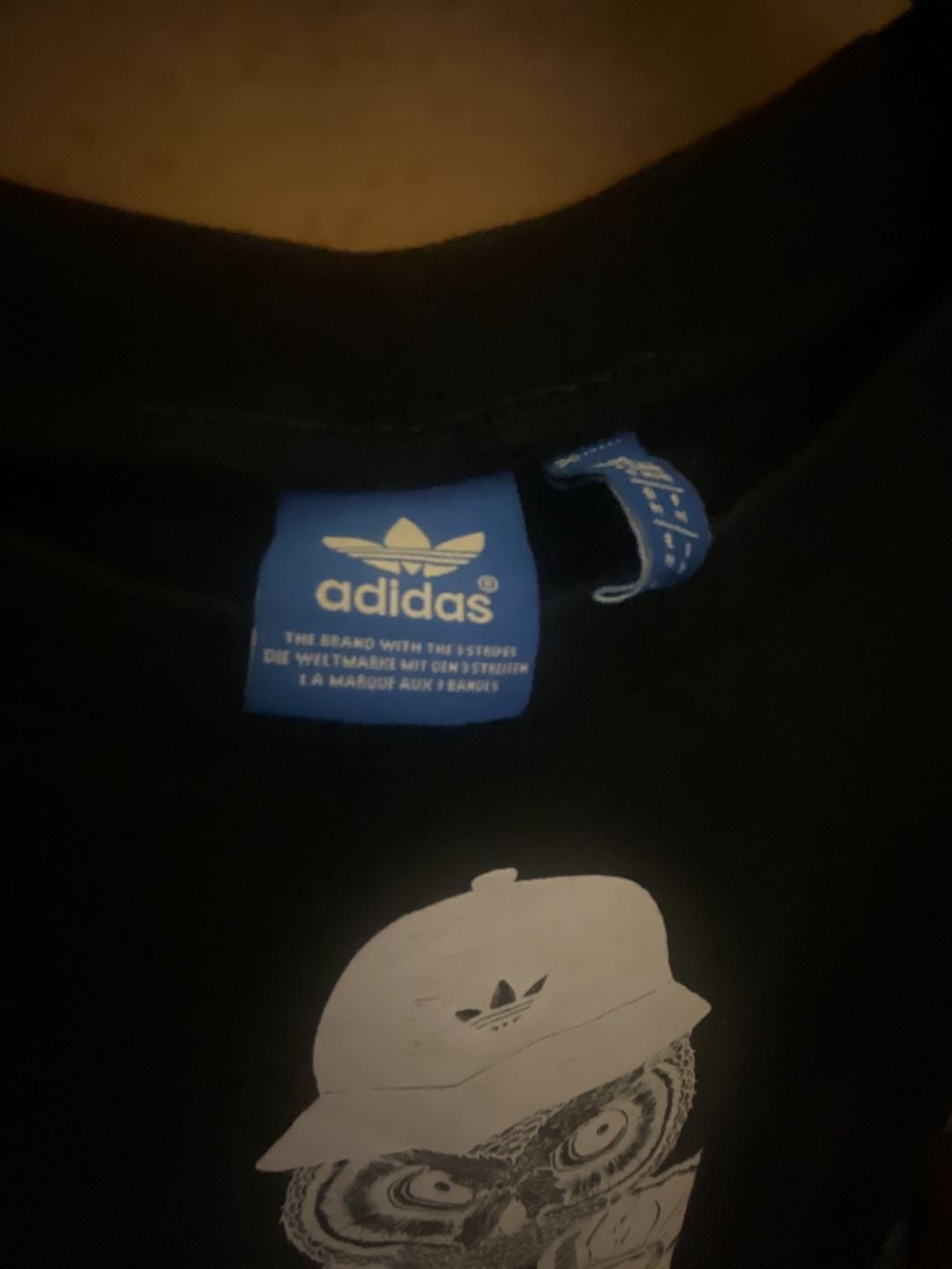 Adidas Graphic T-Shirt Size M Black Owl Hipster Streetwear 4