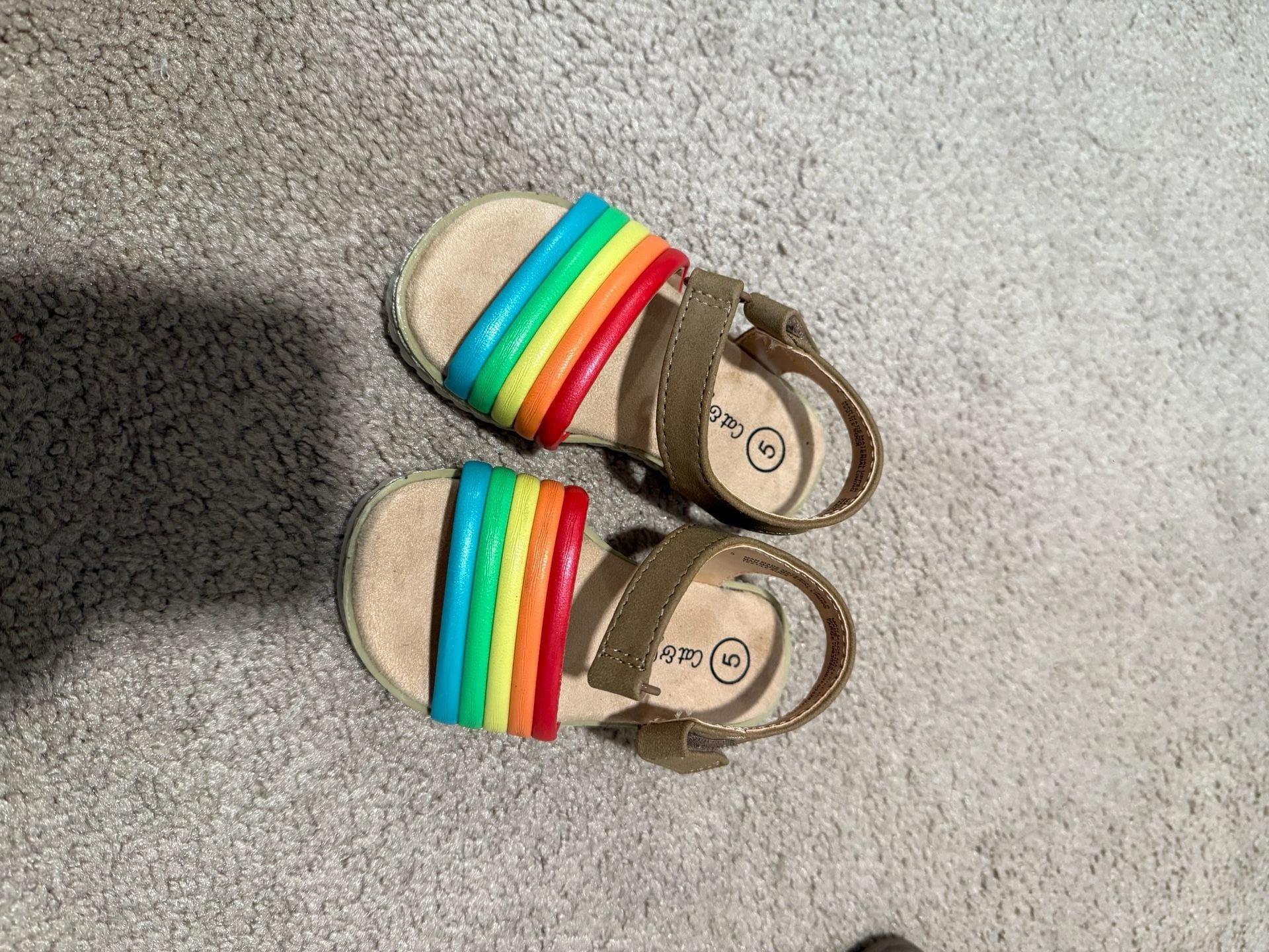 Cat & Jack Rainbow Sandals Size 5 Toddler Girls 2