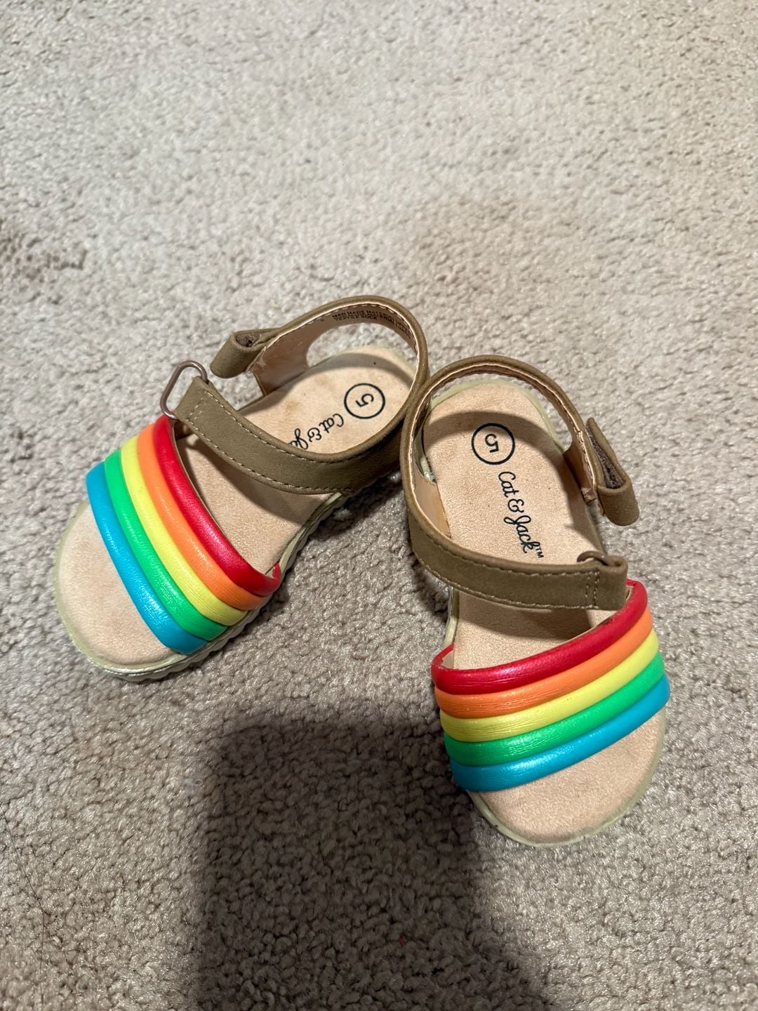 Cat & Jack Rainbow Sandals Size 5 Toddler Girls 4
