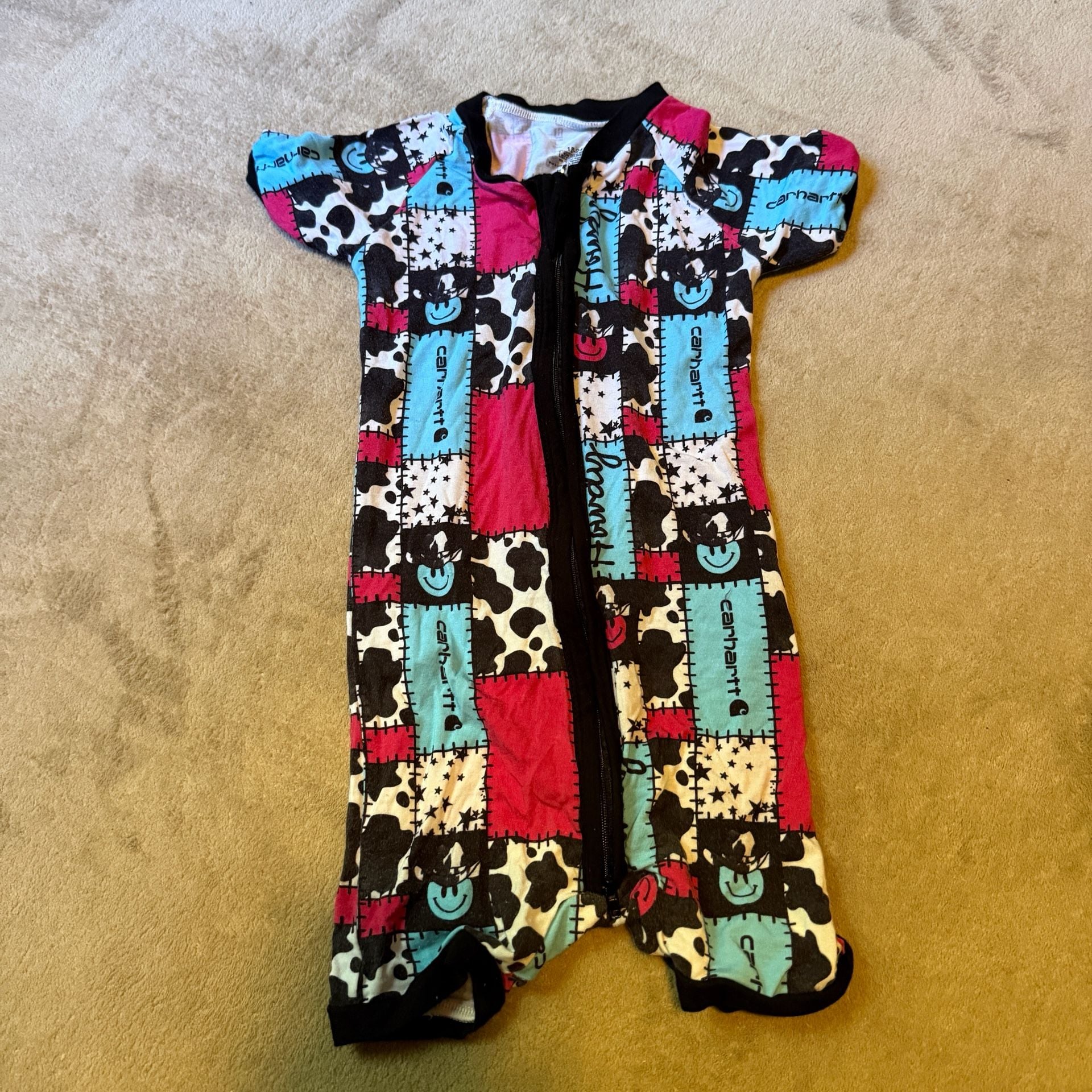 Western Patchwork Zippy Size 18-24M Bamboo Romper 1