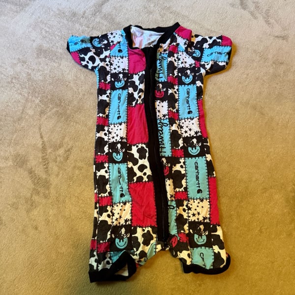 Western Patchwork Zippy Size 18-24M Bamboo Romper