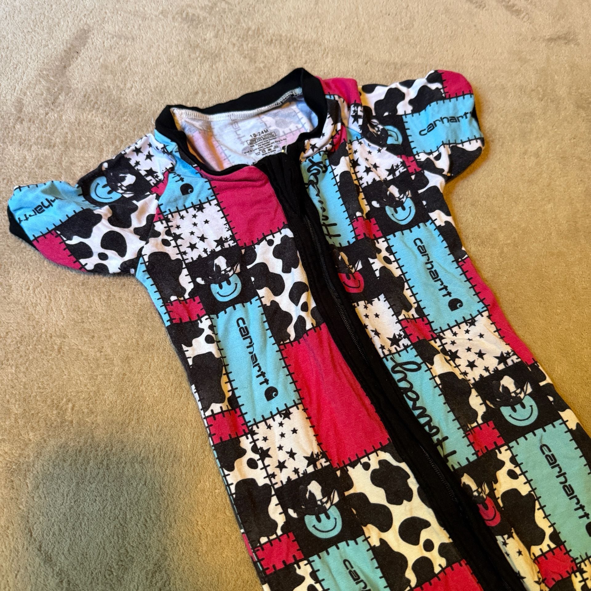 Western Patchwork Zippy Size 18-24M Bamboo Romper 3