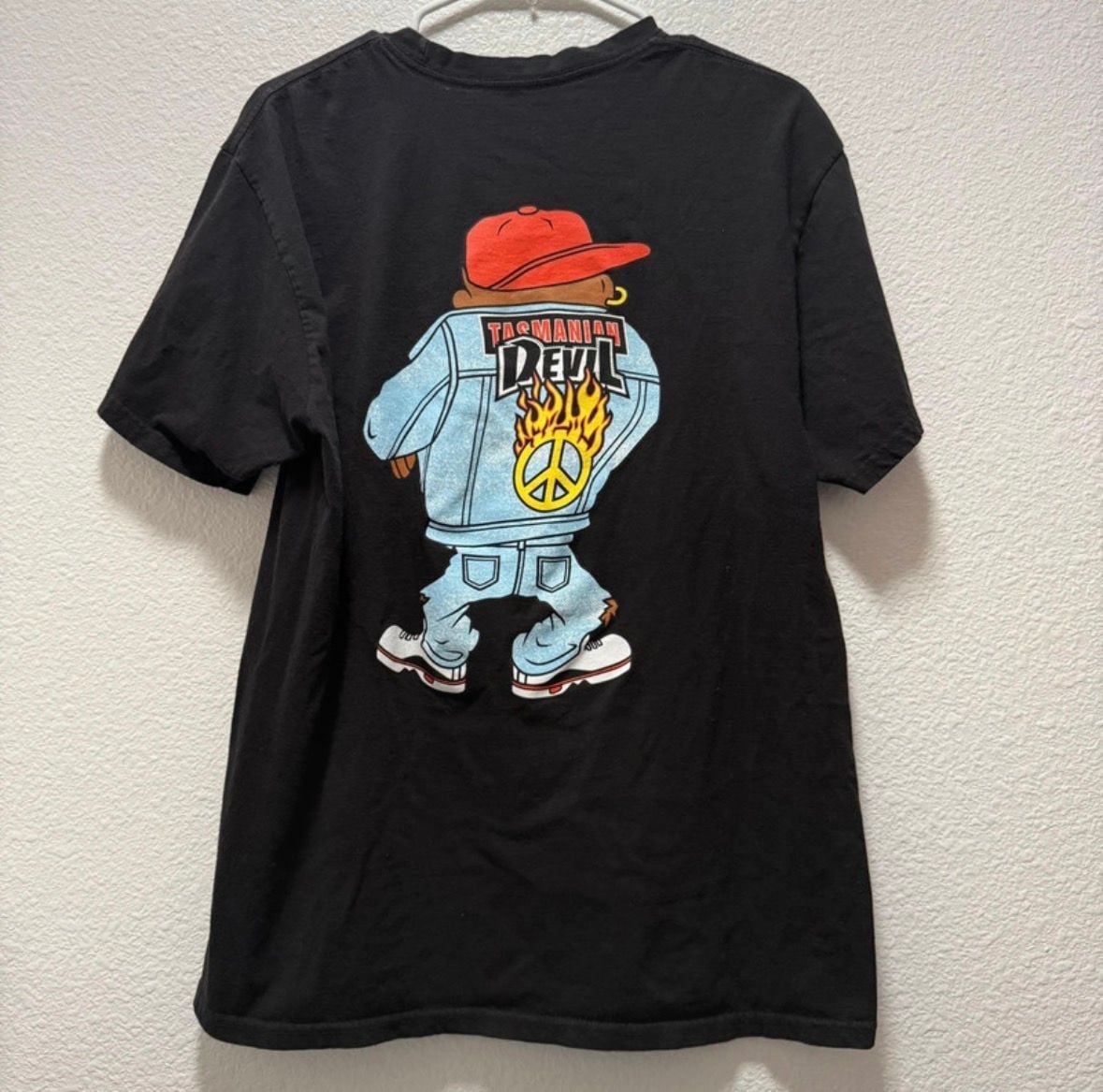 Neff Looney Tunes Taz T-Shirt Size L Black Tasmanian Devil Graphic Tee 2