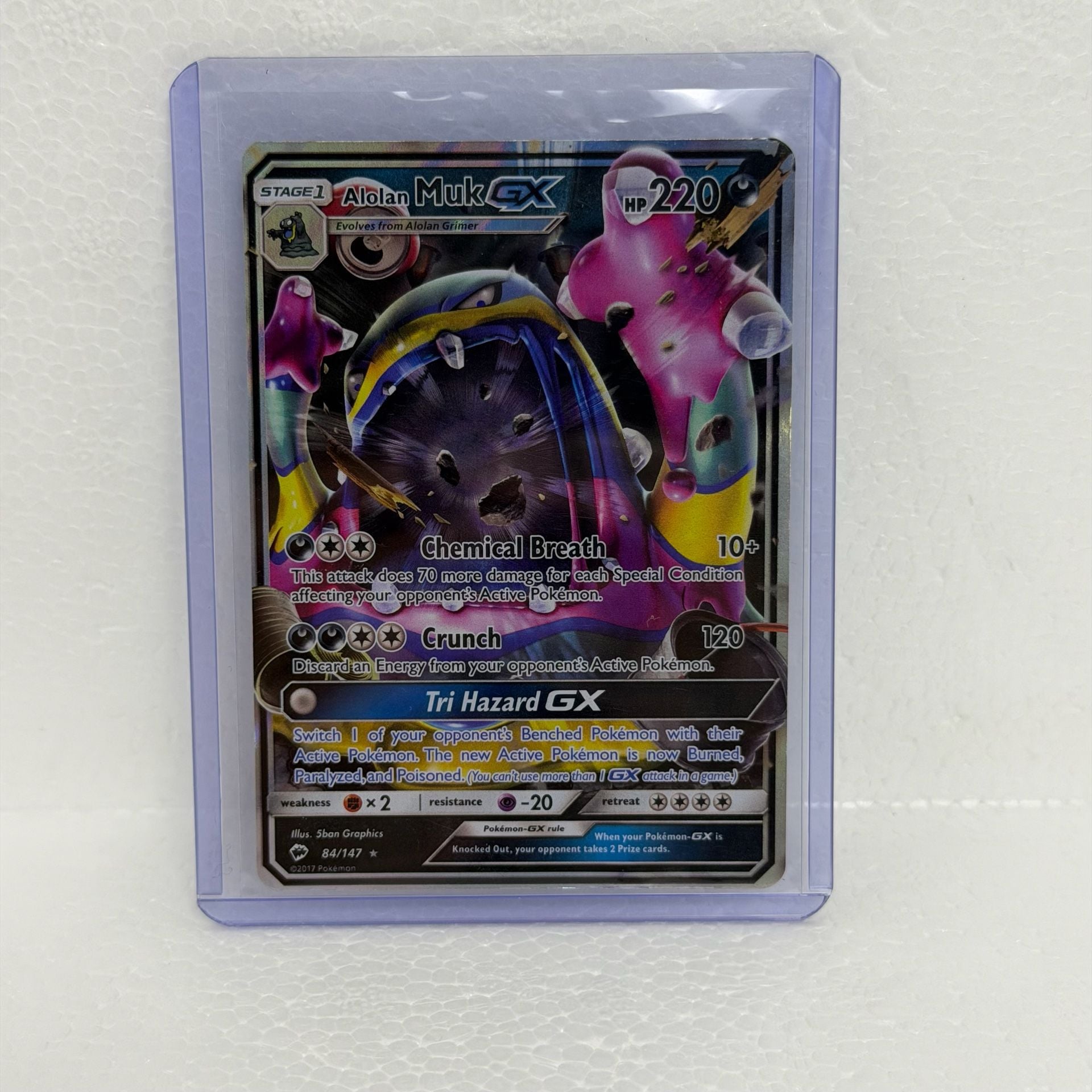 Pokemon Alolan Muk GX 84/147 Burning Shadows Ultra Rare 1