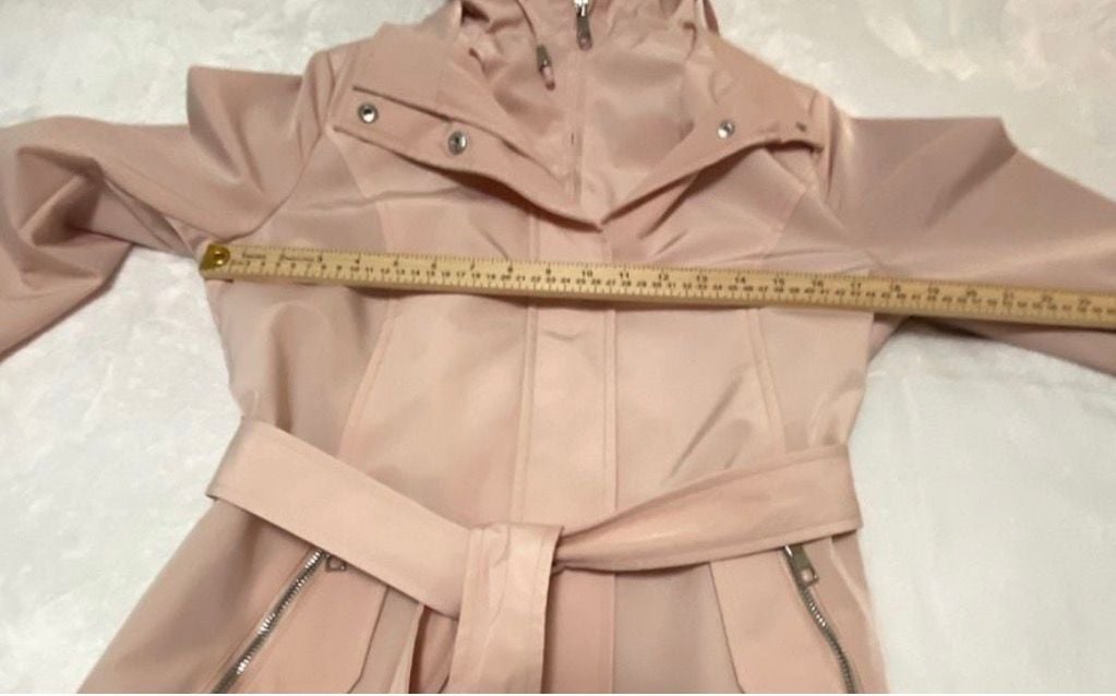 Nautica Women's Belted Hooded Raincoat Jacket 8