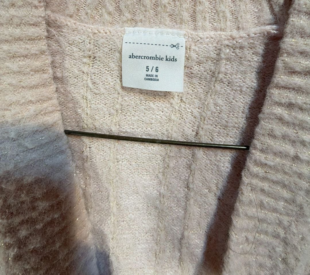 Abercrombie Kids Cardigan Sweater Size 5/6 Cream Knit 3