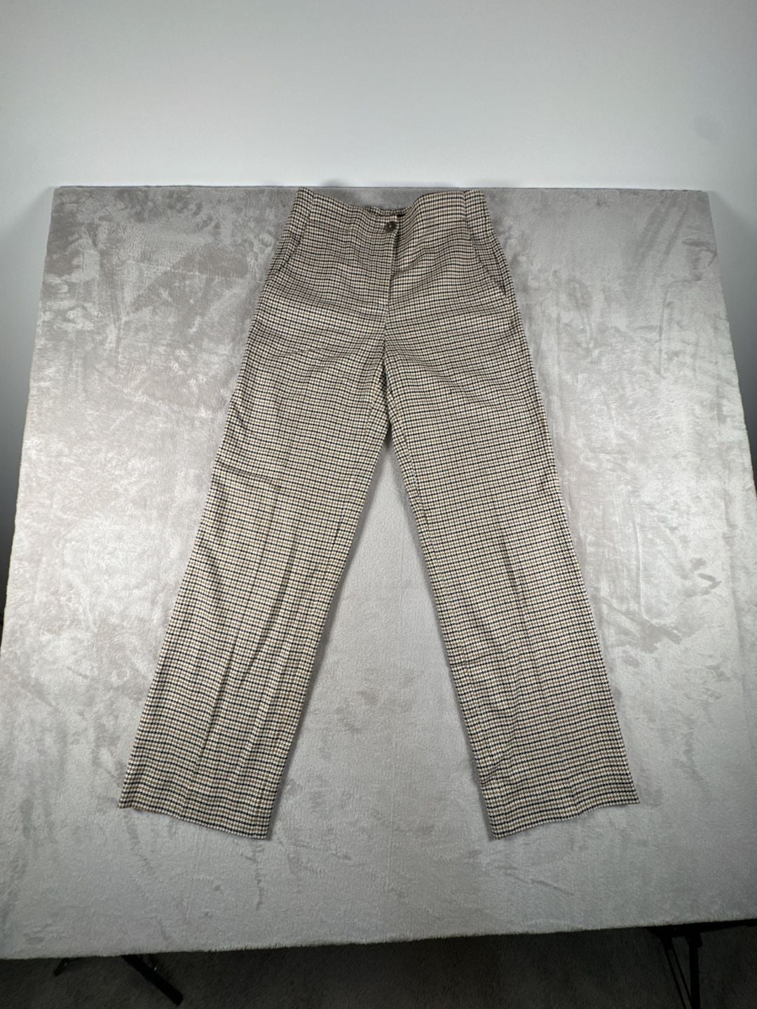 Massimo Dutti Houndstooth Pants Brown Black White 2