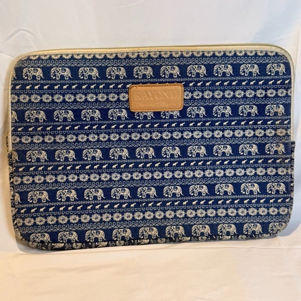 Kayond Laptop Sleeve Blue Elephant Canvas Case