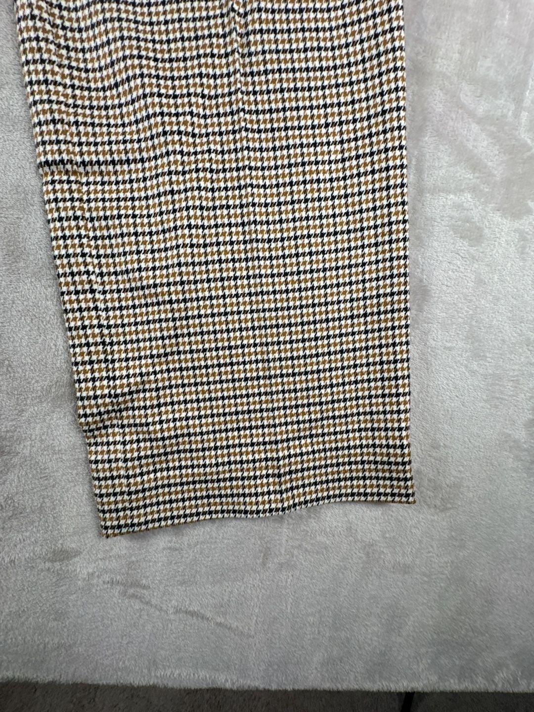 Massimo Dutti Houndstooth Pants Brown Black White 5
