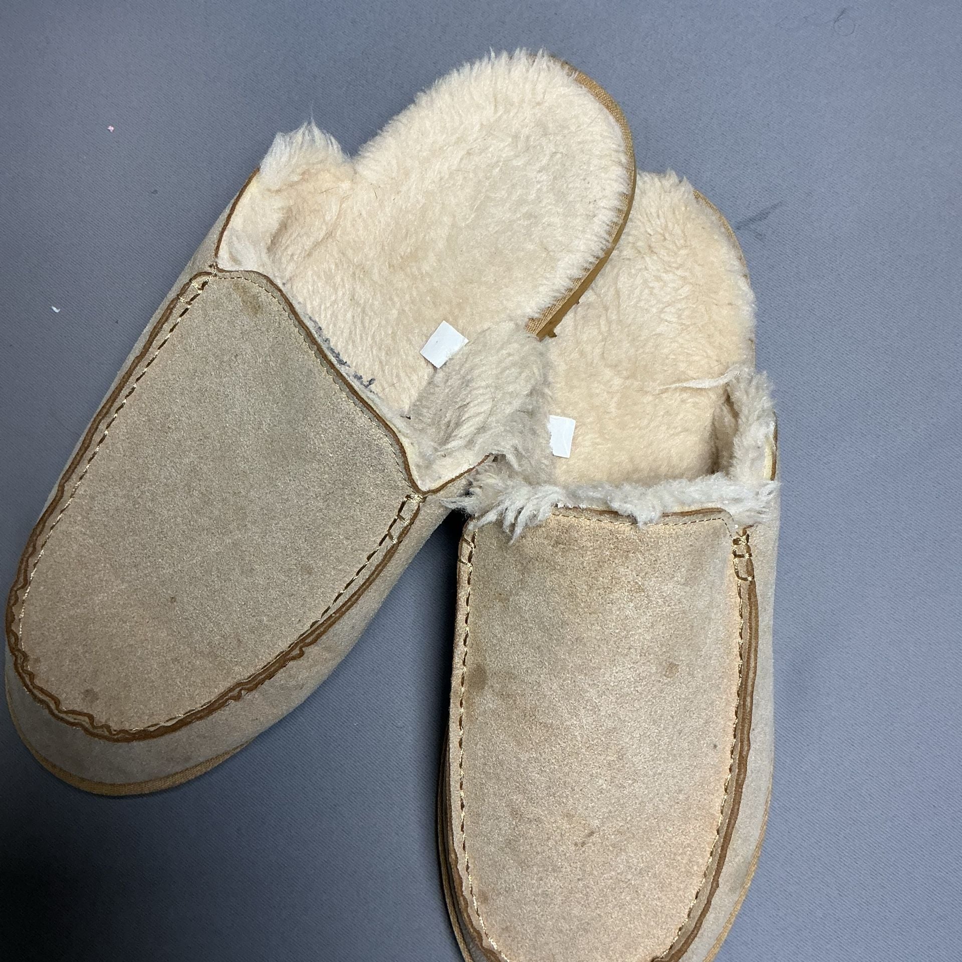 FITORY Slippers Size US 14 Beige Faux Fur Lined Clog Moccasin 3