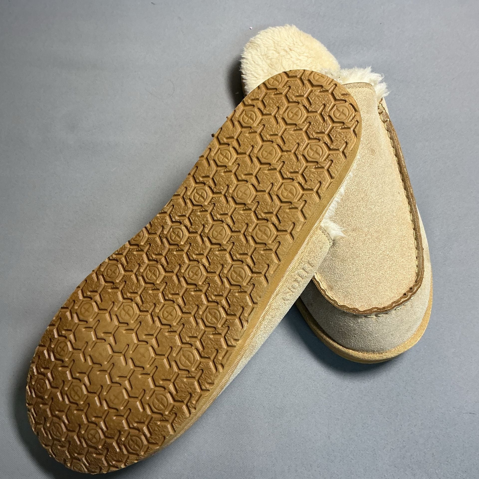 FITORY Slippers Size US 14 Beige Faux Fur Lined Clog Moccasin 4