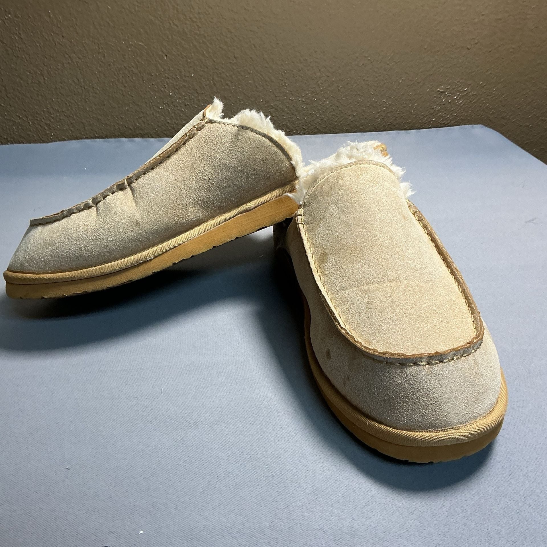 FITORY Slippers Size US 14 Beige Faux Fur Lined Clog Moccasin 5