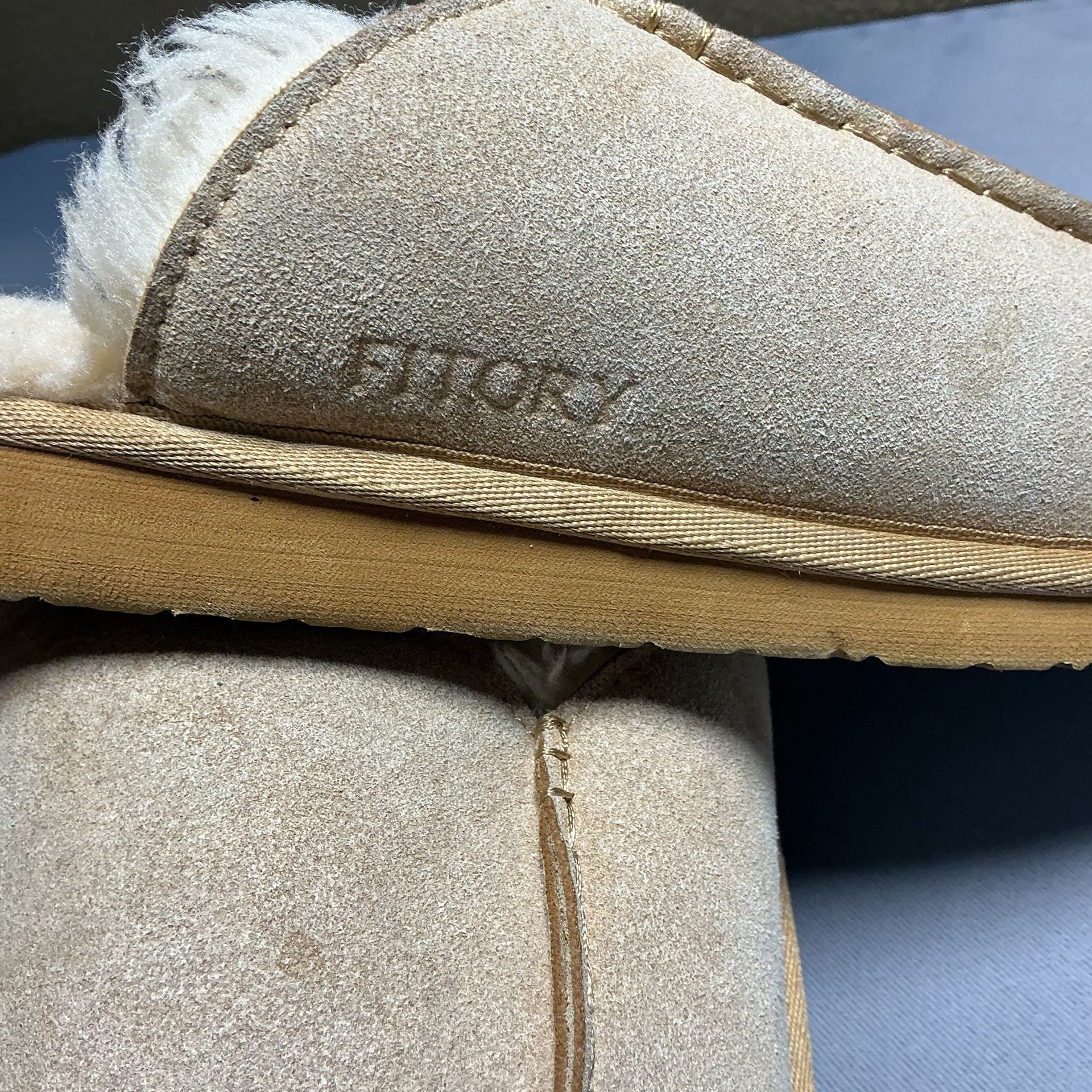FITORY Slippers Size US 14 Beige Faux Fur Lined Clog Moccasin 6