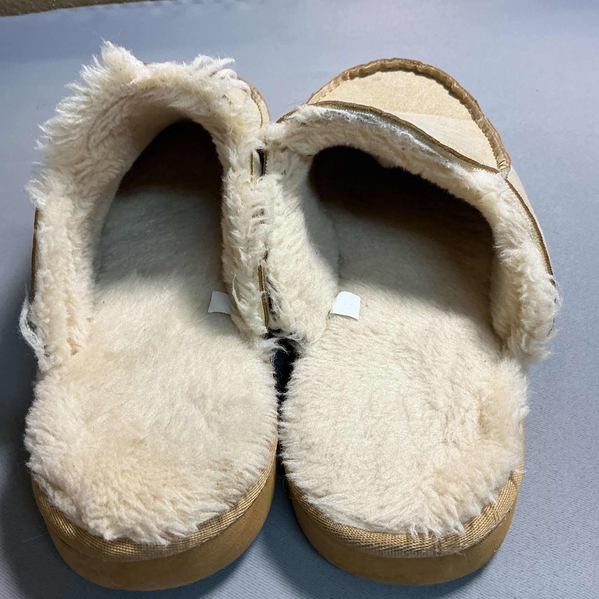 FITORY Slippers Size US 14 Beige Faux Fur Lined Clog Moccasin 8