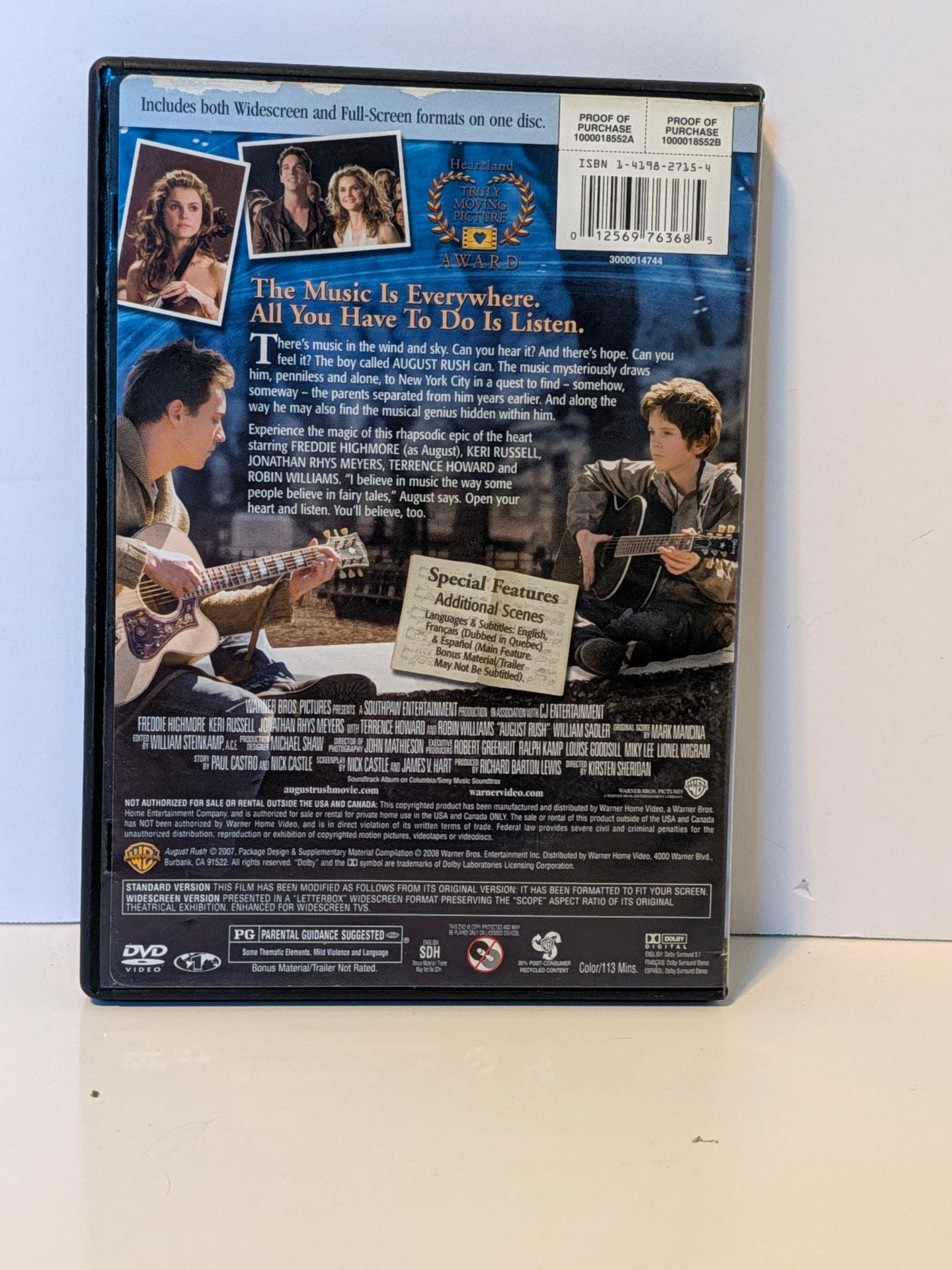 August Rush DVD Movie Widescreen And Full-Screen Edition 2