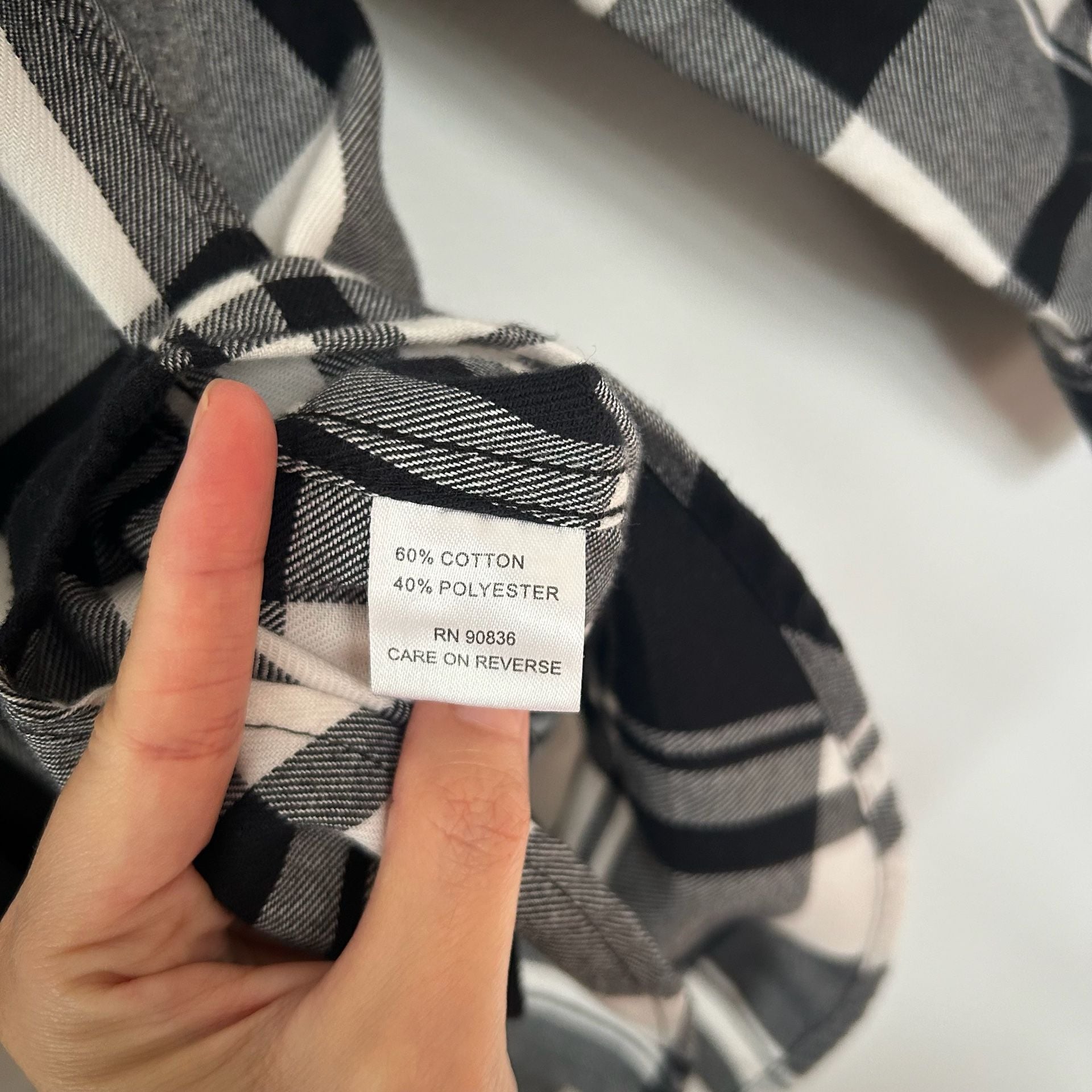 Port Authority Ladies Plaid Flannel Tunic Size S Black White Long Sleeve 5