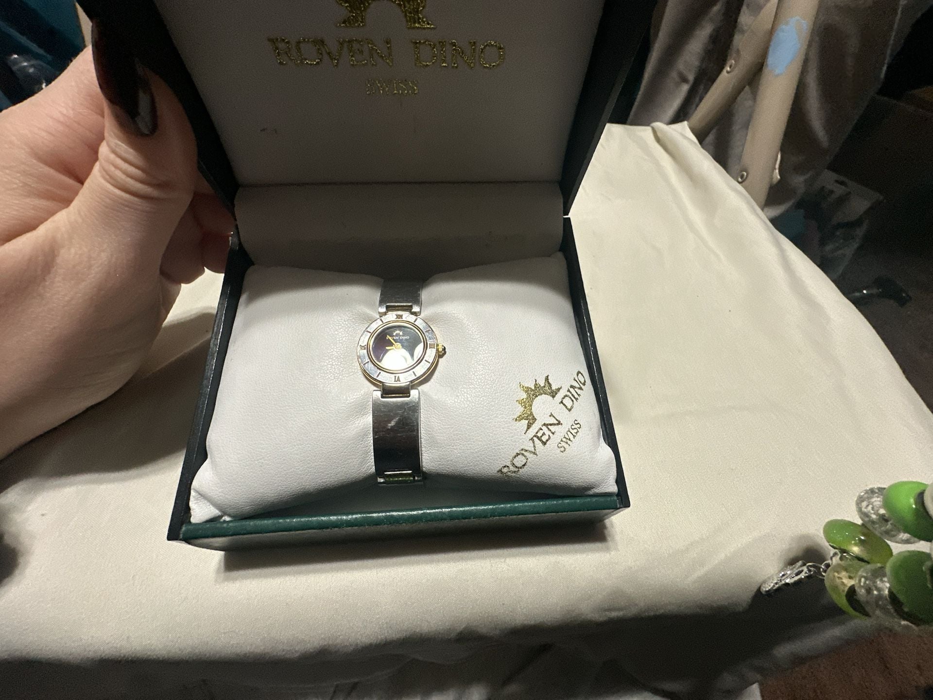 Roven Dino Swiss Two-Tone Dress Watch With Box, Papers & Full Links 4