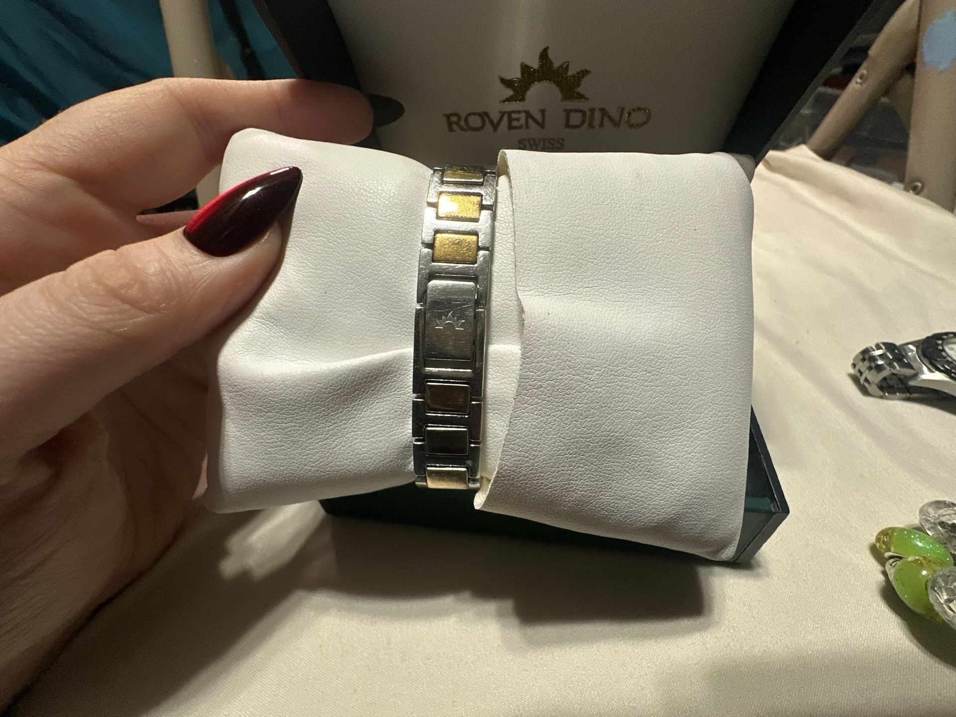 Roven Dino Swiss Two-Tone Dress Watch With Box, Papers & Full Links 6