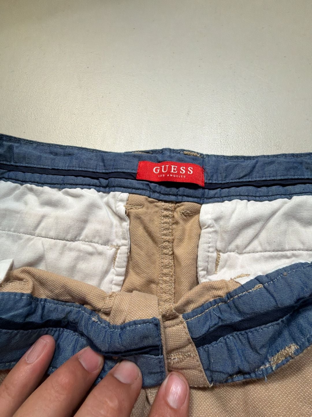 Guess Los Angeles Chino Shorts Size 36 Beige 3