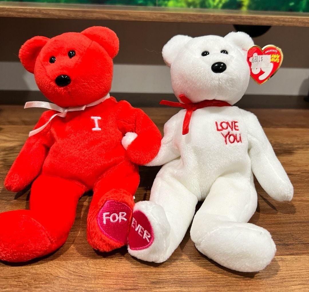 Ty Beanie Babies I Heart U Valentine Bears Set Plush 1