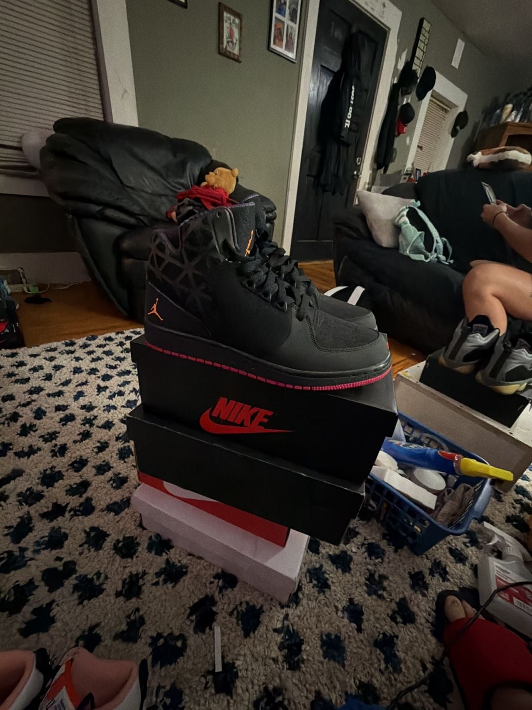 Jordan 1 Flight 3 Black/Orange/Pink Sneakers Size 9 Y or 10.5 W 3