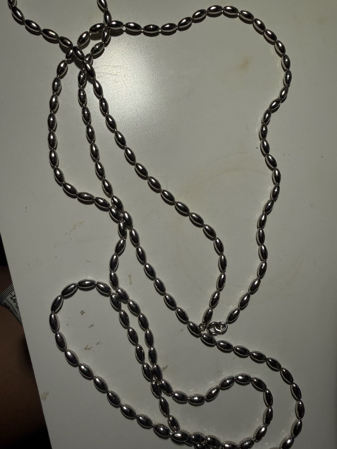 Napier Silver Tone Oval Bead Long Necklace 6