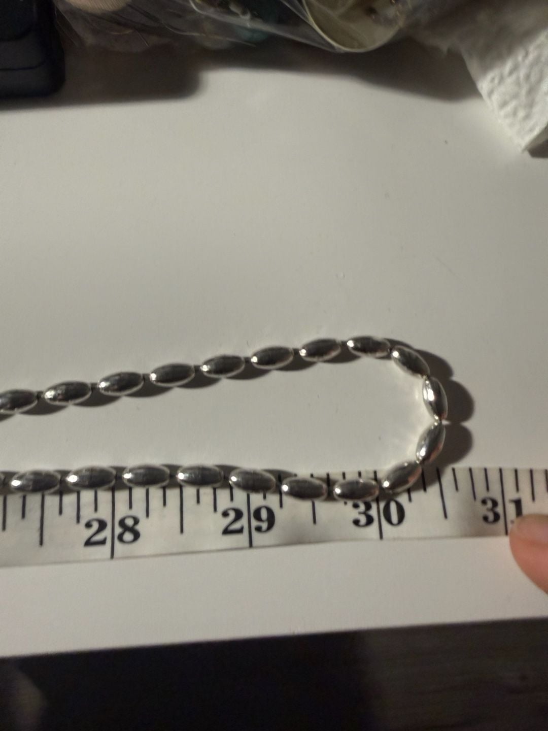 Napier Silver Tone Oval Bead Long Necklace 8