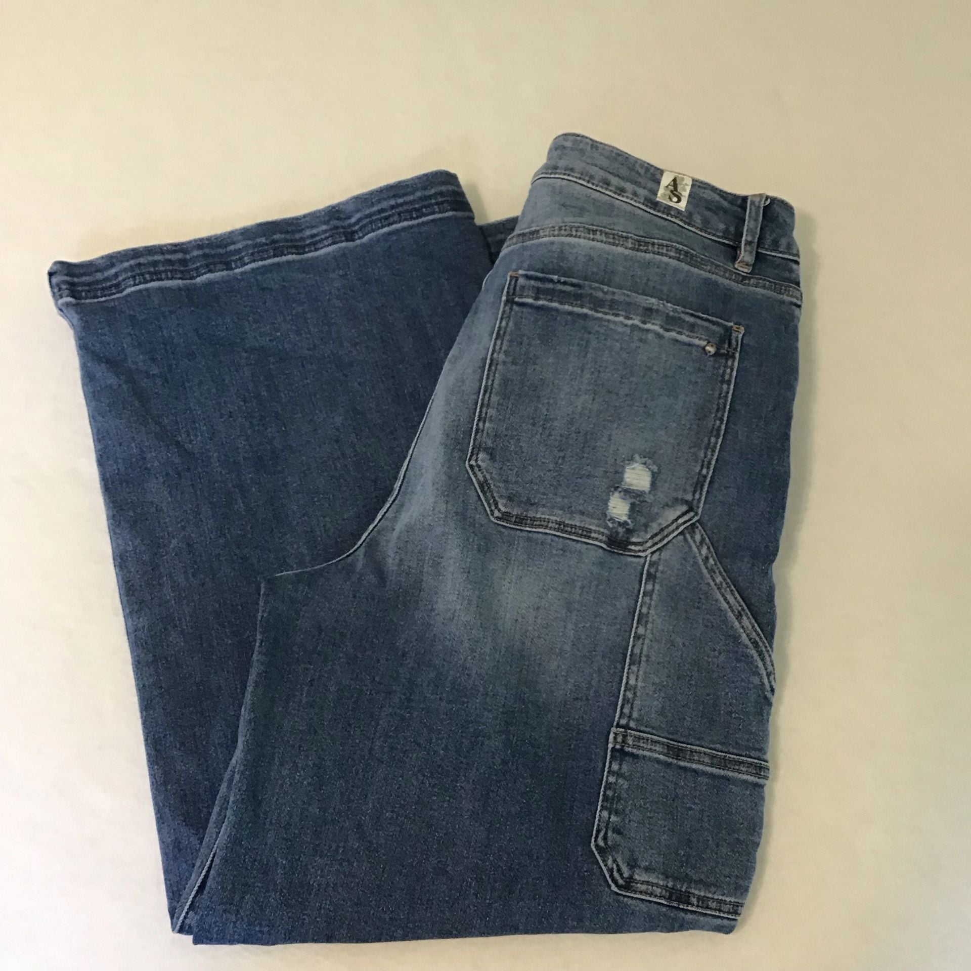 Altar'd State High Waist Wide Leg Jeans Size 31 Blue Mica Denim Crop 12