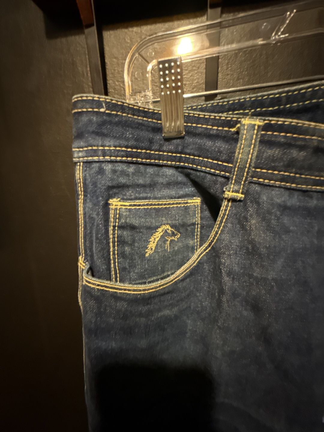 Jordache Vintage Jeans Size 36 Dark Wash Horse Embroidered 3