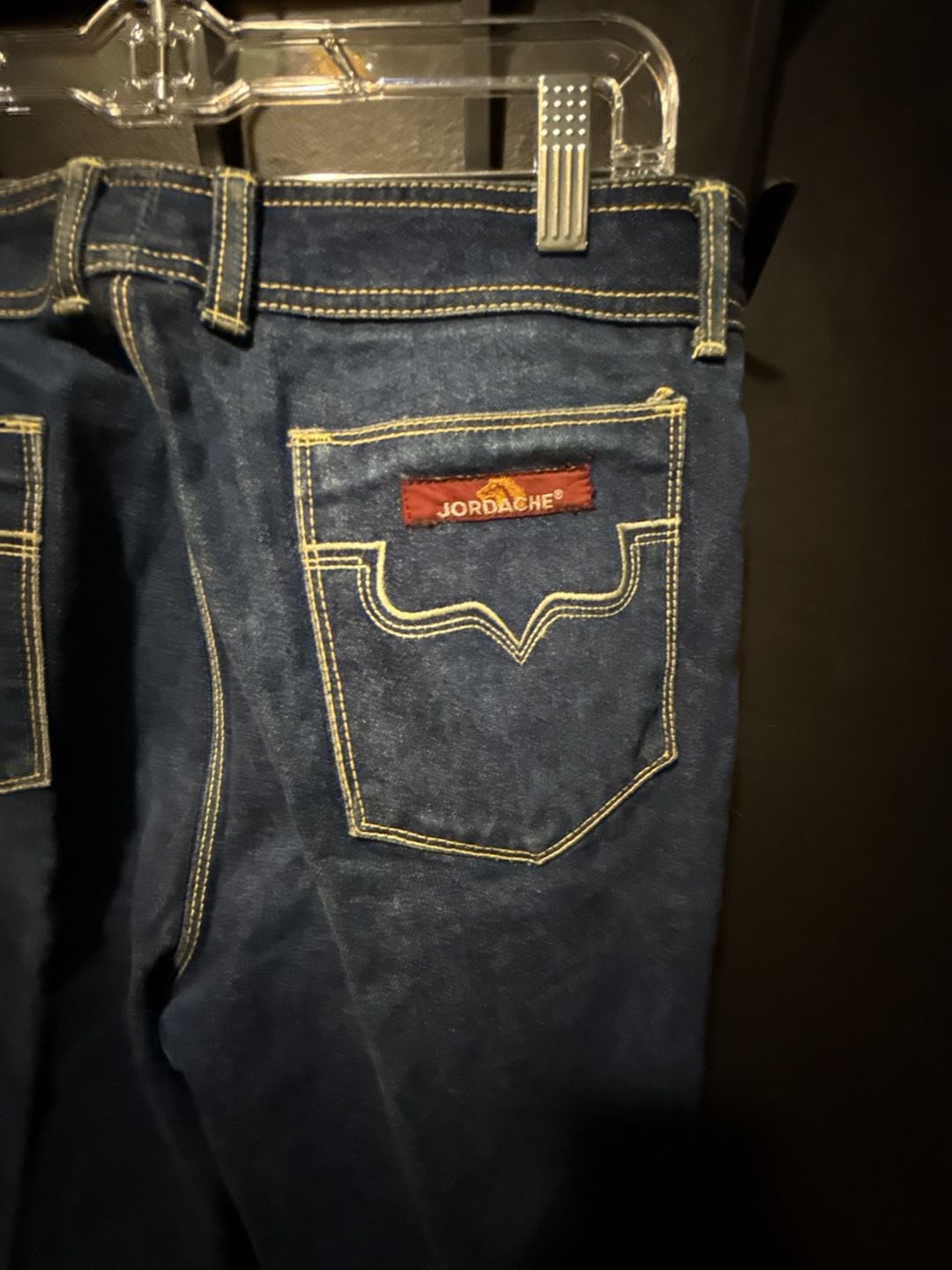 Jordache Vintage Jeans Size 36 Dark Wash Horse Embroidered 6
