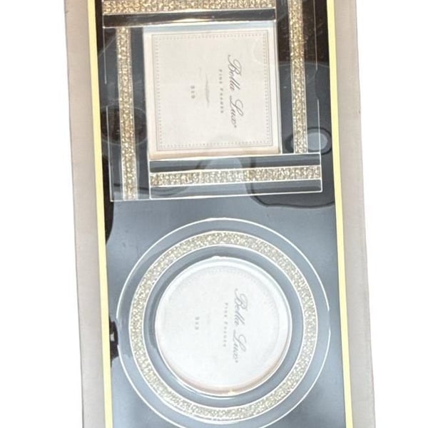 Bella Lux Glam Black Enamel Rhinestone 3x3 Photo Frame, Vintage Y2K