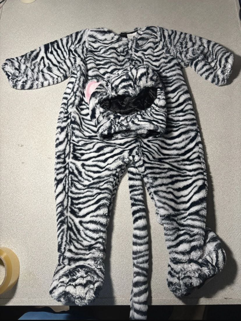 Animal Planet Zebra Costume Size 18-24 Months Plush Jumpsuit 1