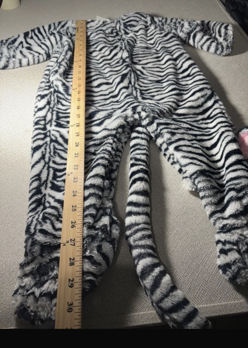 Animal Planet Zebra Costume Size 18-24 Months Plush Jumpsuit 2