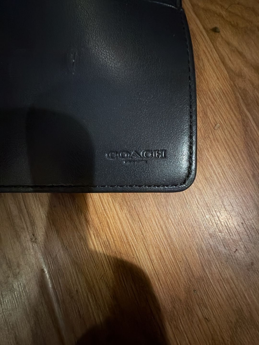 Coach Signature Checkbook Wallet Black Brown Canvas Leather 4