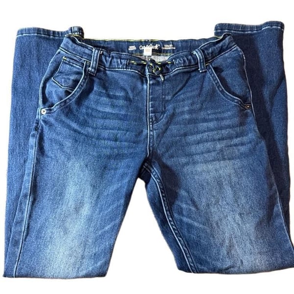 Cat & Jack Total Flex Skinny Jeans Girls Size 14 Blue Denim Drawstring Waist