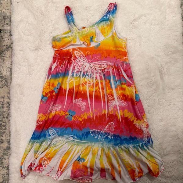 iiniim Girls Summer Sleeveless Straps Bohemian Beach Dress Flower Print Rainbow Beach Sundress 3-12 A Rainbow Color 5-6 - Business Supplies,