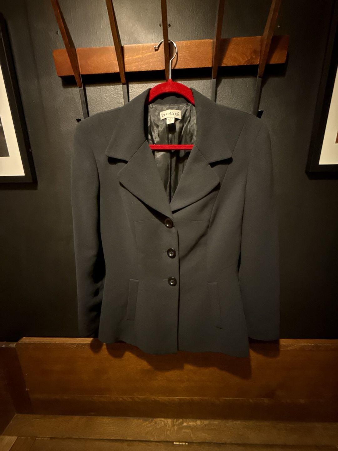 bebe Black Tailored Blazer Jacket Black Size 6 2