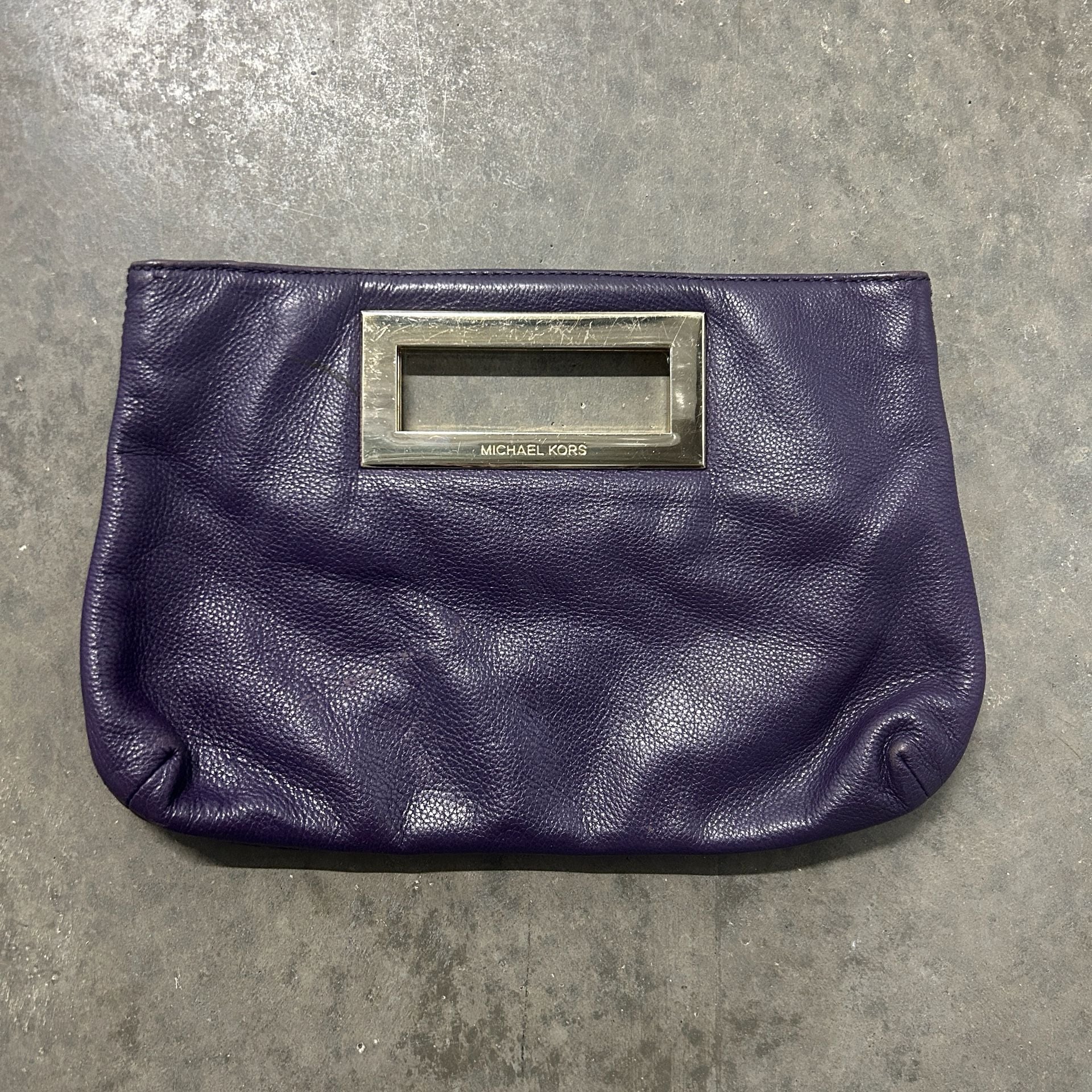 Michael Kors Berkley Purple Leather Clutch Handbag 2