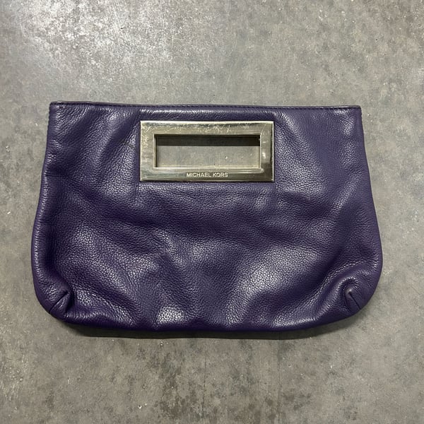 Michael Kors Berkley Purple Leather Clutch Handbag
